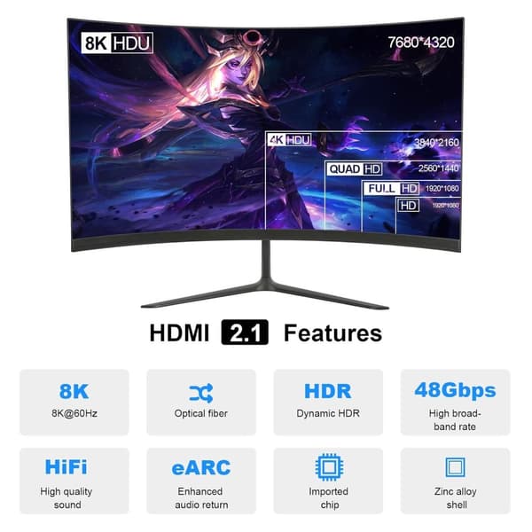 NÖRDIC 30m aktiv AOC optisk fiberkabel HDMI 2.1 4K 8K 60Hz 120Hz 48 Gbps Dynamic HDR eARC, Game Mode VRR kompatibel med RTX 3080 3090