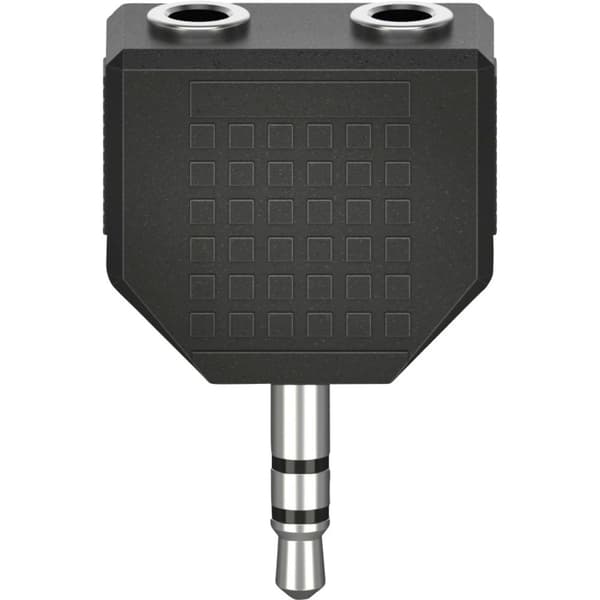 Hama 00205191 Teleplugg Audio Adapter [2x Telejack 3.5 mm - 1x Teleplugg 3.5 mm] Svart