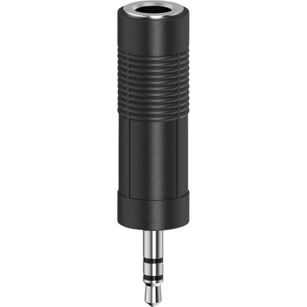 Hama 00205196 Teleplugg Audio Adapter [1x Telejack 6.35 mm - 1x Teleplugg 3.5 mm] Svart