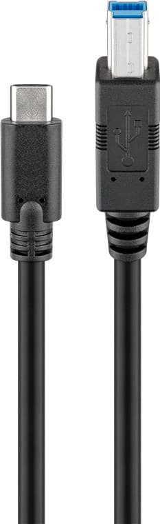 USB 3.0-kabel USB-C™ til B, svart
