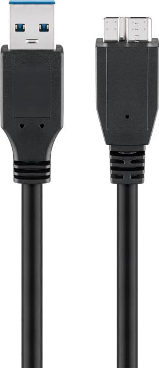 USB 3.0 SuperSpeed -kaapeli, musta