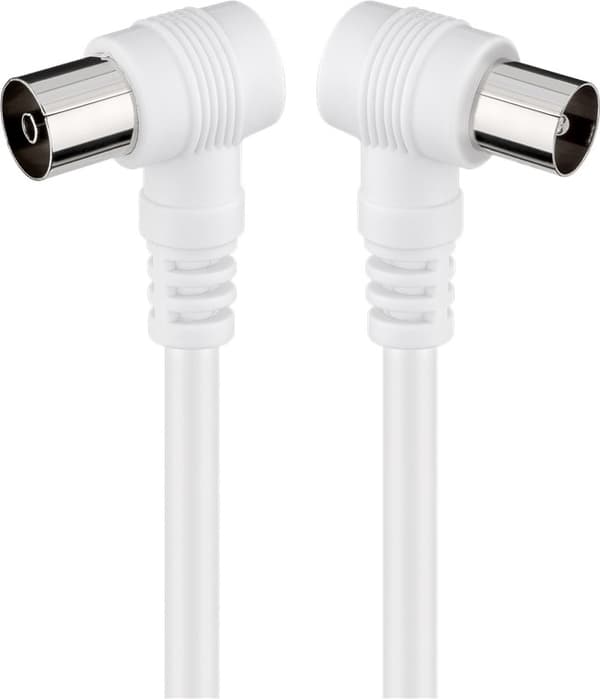 Vinklet antennekabel (<70 dB), 2x skjermet