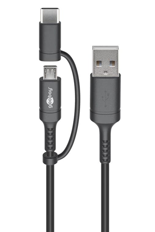 Charge & Sync -yhdistelmäkaapeli (USB A - Micro-USB & USB-C™)