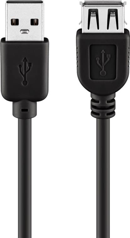 USB 2.0 höghastighetsförlängningskabel, svart