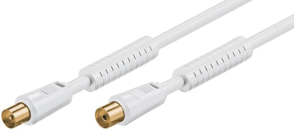 Antennekabel med ferritt (80 dB), 2x skjermet