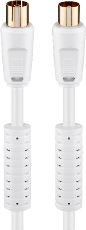 Antennekabel med ferritt (80 dB), 2x skjermet
