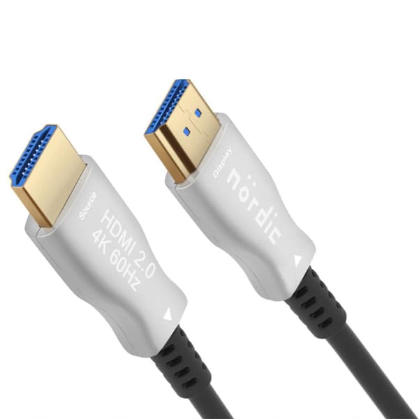 NÖRDIC 30M Active AOC Fiber Optisk HDMI 2,0 4K 60Hz 18Gbps EDID CEC HDR ARC DOLBY DTS HD