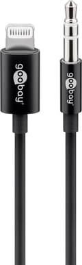 Miniatyrbilde 1 av 4: Apple Lightning lydtilkoblingskabel, (3,5 mm), 1 m svart