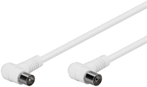 Vinklad antennkabel (80 dB), dubbelskärmad