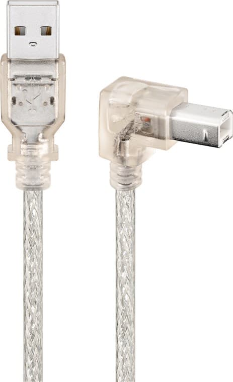 USB 2.0 Hi-Speed-kabel 90°, transparent