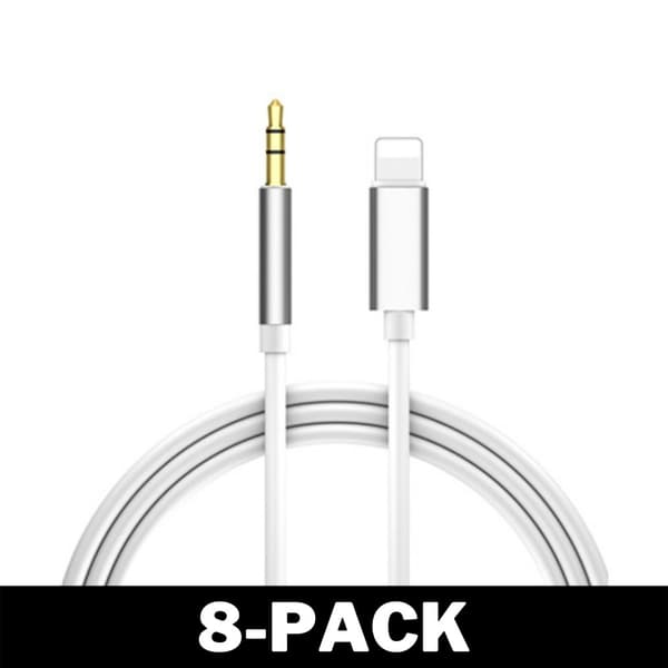 1M Lightning til AUX 3.5mm Kabel Adapter Bil Sølv