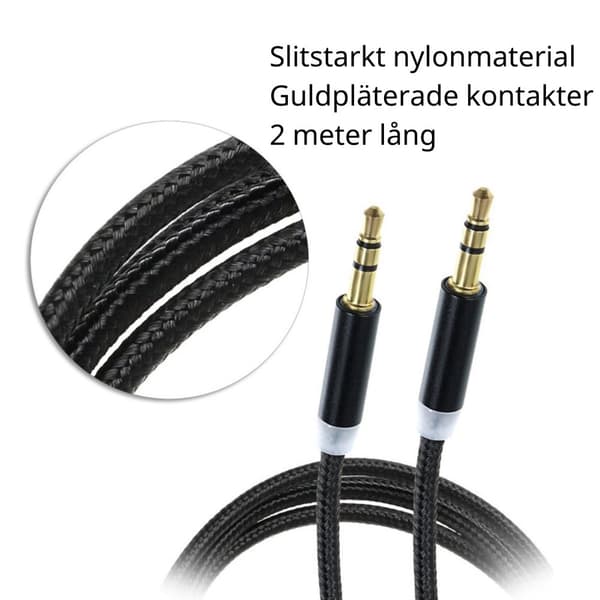 2M AUX-kaapeli 3,5 mm (AUX-AUX) Musta