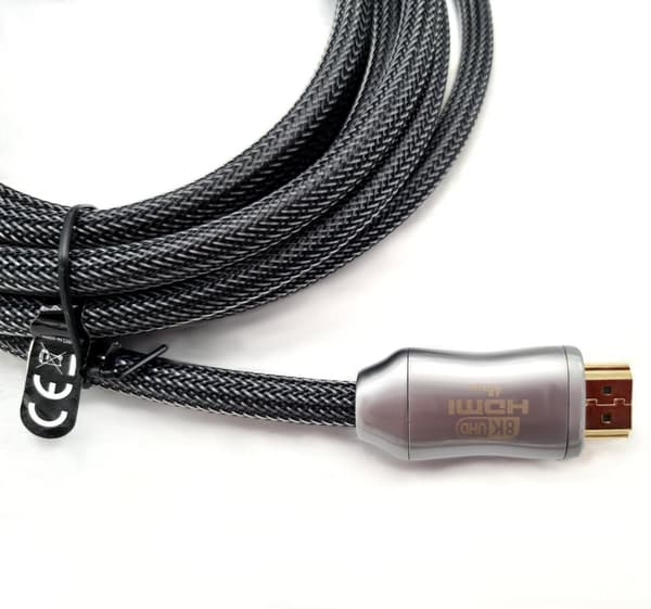 NÖRDIC CERTIFIED KABLER 1,5m Ultra High Speed ​​​​HDMI 2.1 8K 60Hz 4K 120Hz 48Gbps Dynamic HDR eARC VRR nylonflettet kabel forgyldt ekstra holdbart