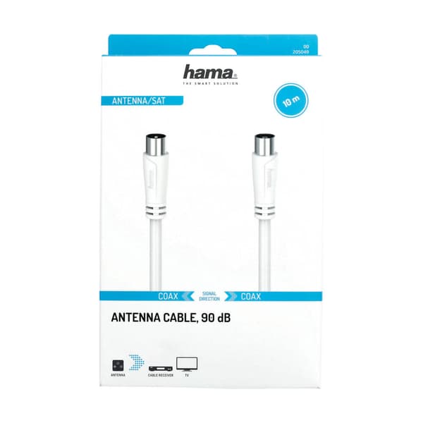 HAMA Antennekabel 90dB 10,0m Hvid