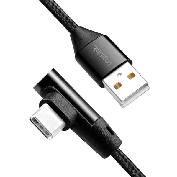LogiLink Vinklet USB-C-kabel USB 2.0 Maks 3A 0,3m