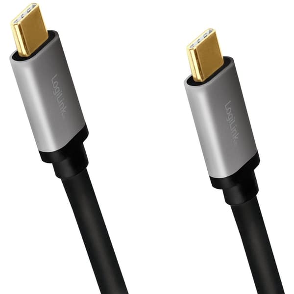 LogiLink USB-C-kaapeli PD 3.0 100W 480 Mbps Alu 1.5m