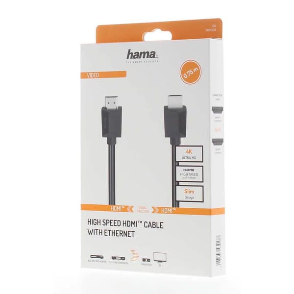 HAMA Cable HDMI High Speed 4K 18 Gbit/s 0.75m