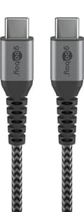 Miniatyrbilde 1 av 8: USB-C ™ til USB-C ™ Tekstilkabel med metallplugger (Space grå / sølv) 1 m