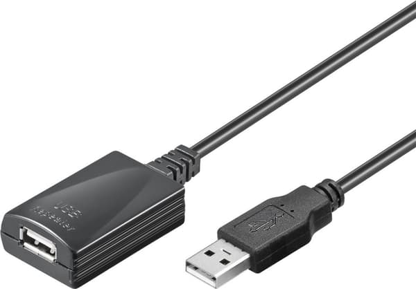 Active USB 2.0 skjøtekabel, sort