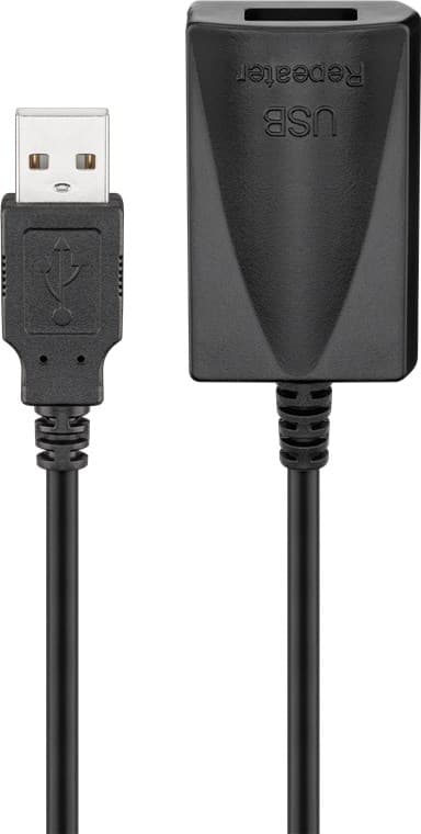 Active USB 2.0 skjøtekabel, sort