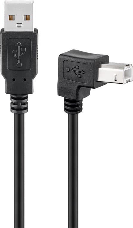 USB 2.0 høyhastighetskabel, 90 °,