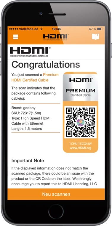 Ultrahøjhastigheds HDMI™-kabel med Ethernet, certificeret