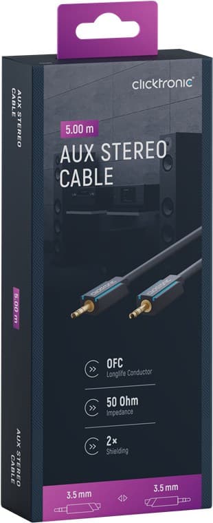 3,5 mm AUX-kabel, stereo