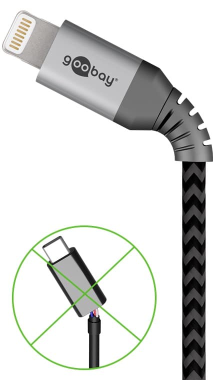 Lightning USB-C "lader og synkroniserer helmetallkabel