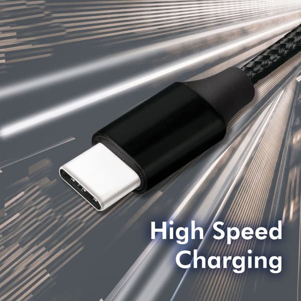 LogiLink USB-USB-C Ladd/synk-kabel 15W 0,3m Textil