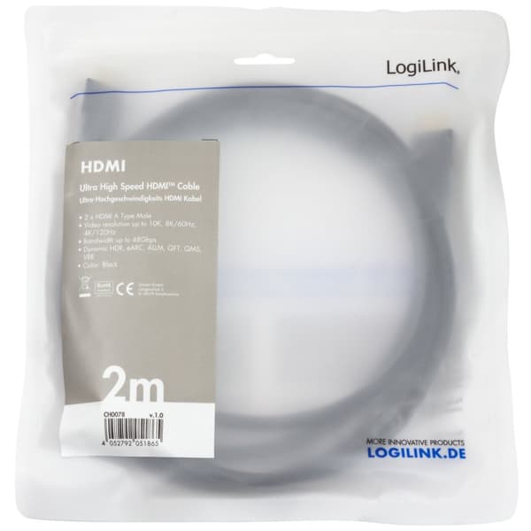 HDMI-kabel Ultra High Speed 8K/60 4K/120Hz 2m