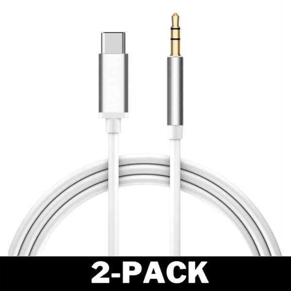 1M Tyylikäs USB-C - AUX 3,5 mm kaapeli hopea