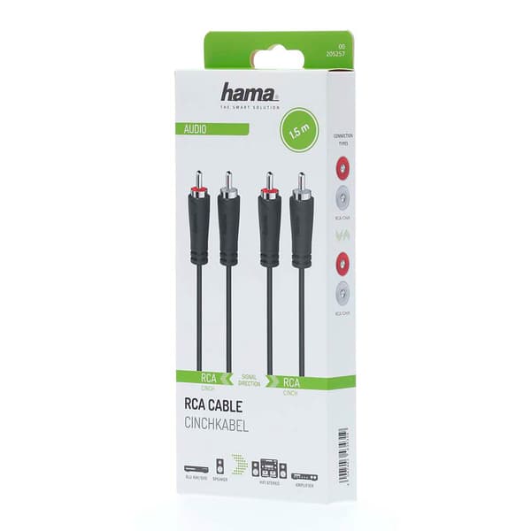 Audiokabel 2 RCA - 2 RCA 1.5m
