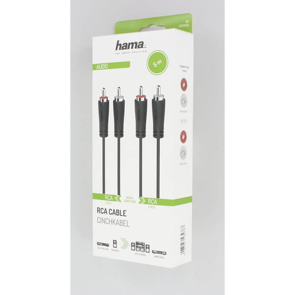 HAMA Audiokabel 2 RCA - 2 RCA 5,0m