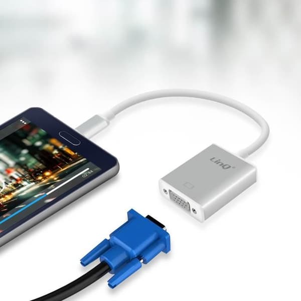 USB Typ C hane till VGA-videoadapter Linq Silvergrå Video Hub