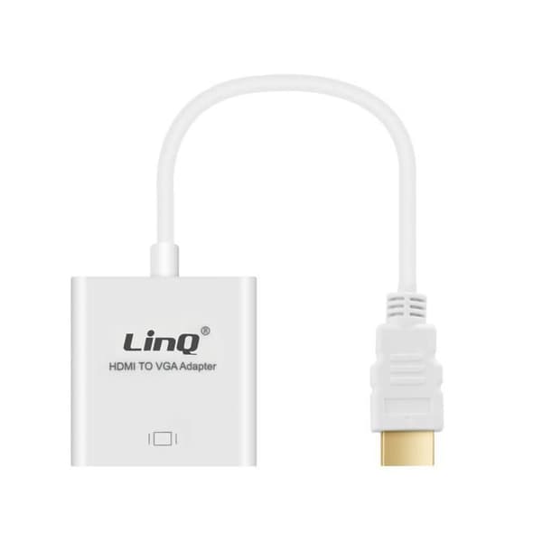HDMI till VGA-adapter - LinQ - 1080P - Vit - Hane till hona - Kompakt