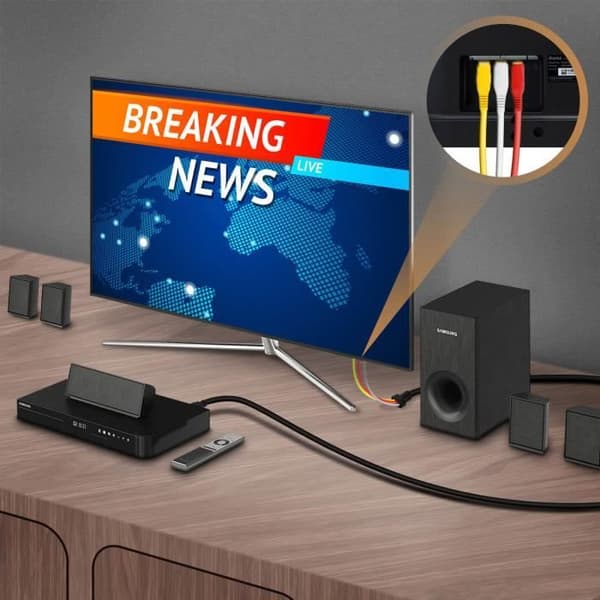 HDMI till 3x RCA hankabel - LINQ - HD-AV994 - 1,5 m - Ljud- och bildadapter - Svart