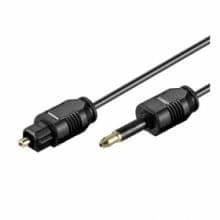 Digital optisk ljudadapterkabel - Jack 3.5mm till TosLink - Svart - 1.0m