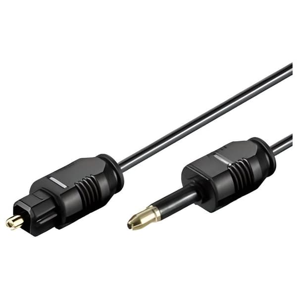 Digital optisk ljudadapterkabel - Jack 3.5mm till TosLink - Svart - 1.0m