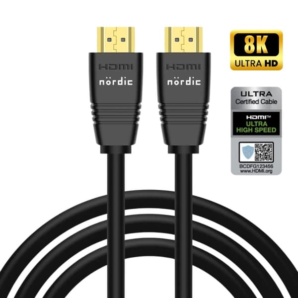 NÖRDIC CERTIFIED CABLES 3m Ultra High Speed HDMI2.1 8K 60Hz 4K 120Hz ...