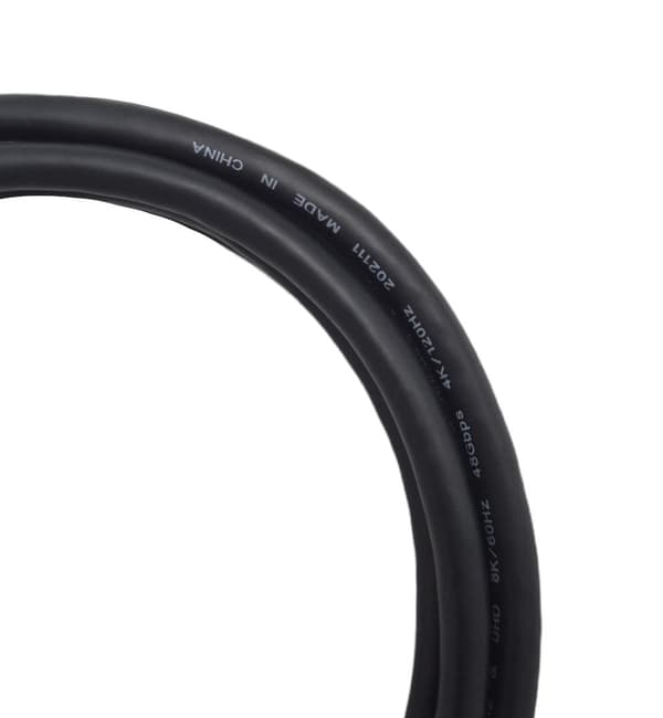 NÖRDIC CERTIFIED CABLES 5m Ultra High Speed ​​​​HDMI2.1 8K 60Hz 4K 120Hz 144Hz 48Gbps Dynamic HDR eARC Game Mode VRR Dolby ATMOS gullbelagt PVC svart