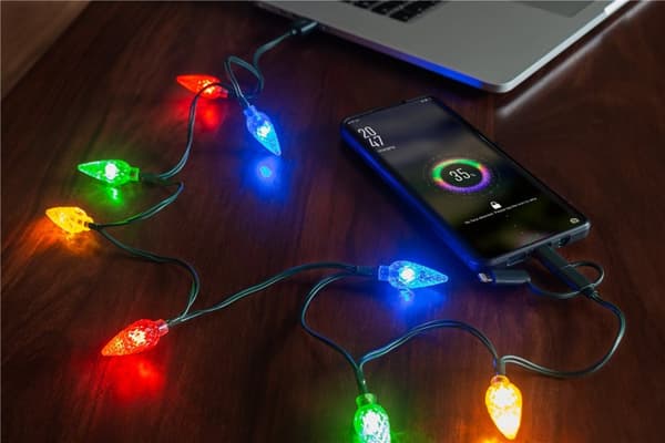 Smartphone USB-opladerkabel med LED-lys