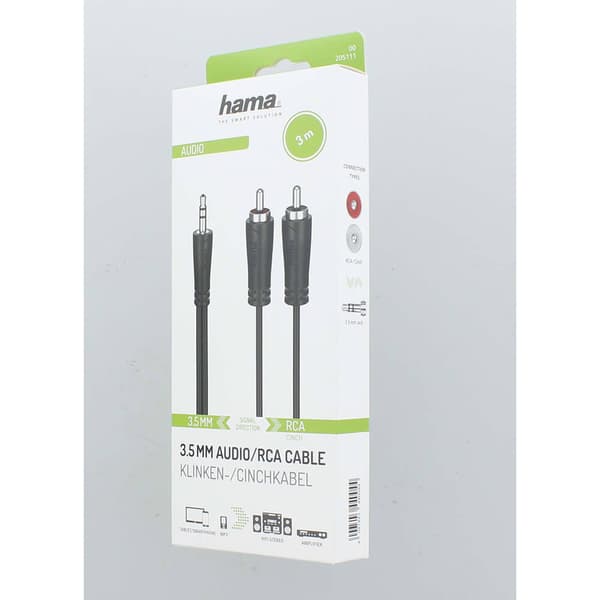 HAMA Cable Audio 3.5-2x RCA Black 3.0m