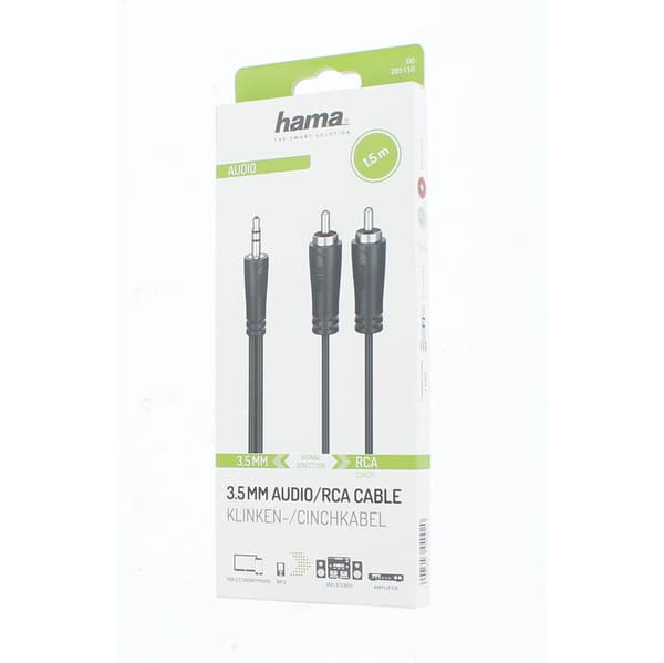 Lydkabel 3.5-2x RCA Sort 1.5m