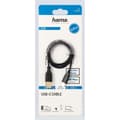 Miniatyrbilde 3 av 3: Kabel USB-C Flexi-Slim USB-A-USB-C Gull Svart 0,75m