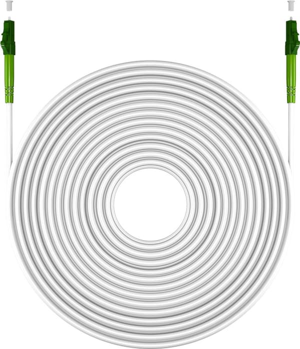 Lyslederkabel (FTTH), Singlemode (OS2) White, hvid (Simplex), 1 m