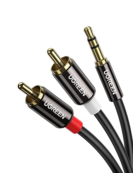 UGREEN RCA Kabel Stereo Ljud Kabel 3,5 mm Jack till 2 RCA Kabel (1m)