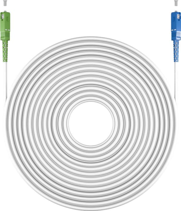 Lyslederkabel (FTTH), Singlemode (OS2) White, hvid (Simplex), 3 m