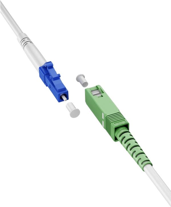 Lyslederkabel (FTTH), Singlemode (OS2) White, hvid (Simplex), 3 m