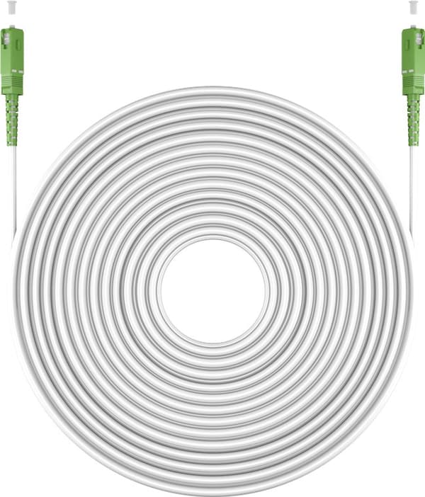Fiberoptisk kabel (FTTH), Singlemode (OS2) Hvit, hvit (Simplex), 1 m
