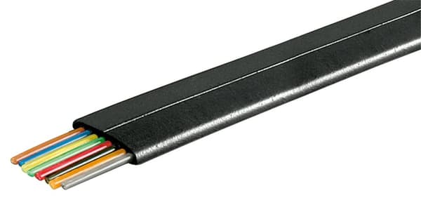 Platt telefonkabel 8-ledare, 100 m-rulle, AWG 28, CCA (kopparlaminerat aluminium)